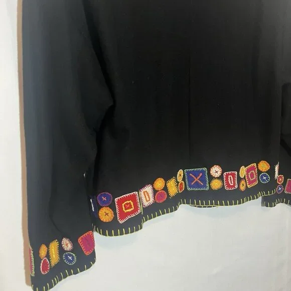 Breeches Women’s Wool Blend Vintage Jackets Médium Size Black Embroidery - Picture 9 of 10